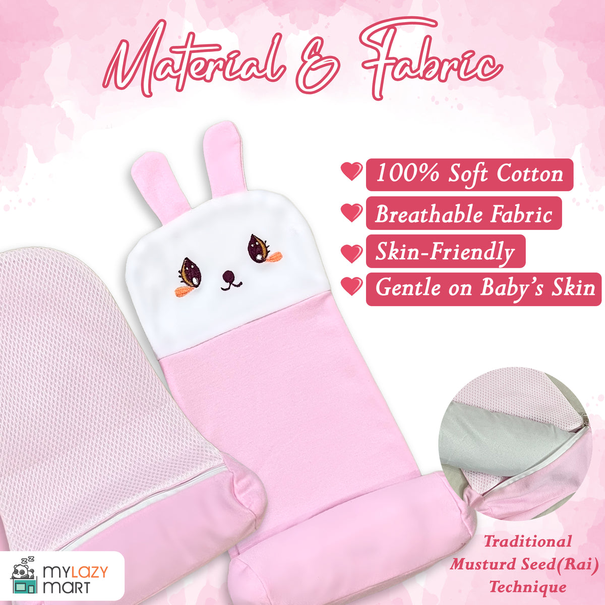 Baby Pillows for New Born 0-12 Months | Baby Head Shaper Pillow for Flat Head Prevention | Soft Rai Pillow for New Born Baby with Natural Filling