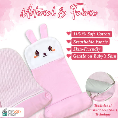 Baby Pillows for New Born 0-12 Months | Baby Head Shaper Pillow for Flat Head Prevention | Soft Rai Pillow for New Born Baby with Natural Filling